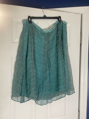 CONTEXT vintage teal silk skirt - size 18